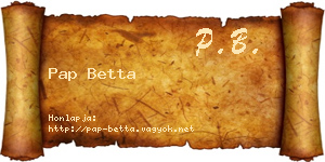 Pap Betta névjegykártya